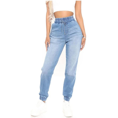 High Waisted Denim Joggers Jeans M