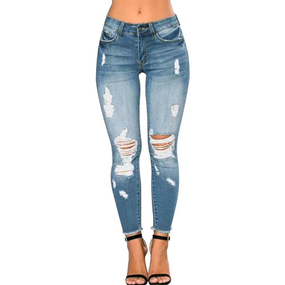 Skinny Ripped Jeans L