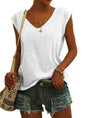 Cap Sleeve V Neck T-Shirt