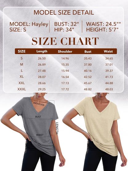 Short Sleeve V Neck Top